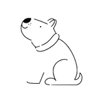 Logo - small image of a Jack Russell dog with a silver pencil in his mouth.